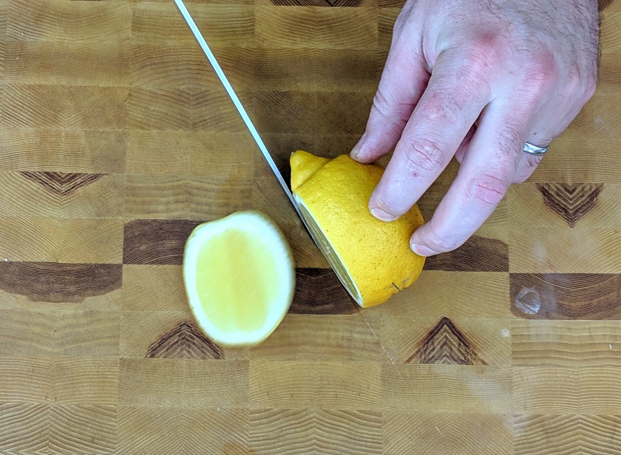 Slicing a lemon