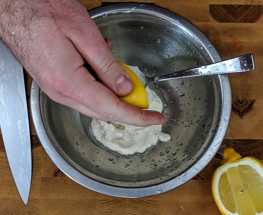 Lemon juice into the mayo