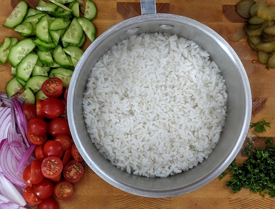 rice in a pot